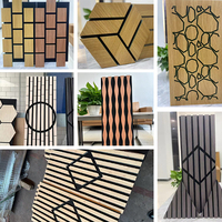 Panneau acoustique en MDF à lattes de bois en fibre de polyester, décoration murale insonorisante, panneau insonorisant en bois massif