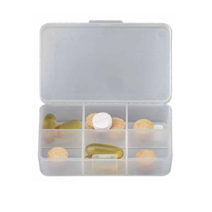 Maleta portátil de plástico 6 rejillas organizador pastillero <span class=keywords><strong>caja</strong></span> de almacenamiento contenedor logotipo personalizado - Product Image 1