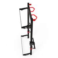 Rack de musculation mural pliable 75x75mm, cage à squats robuste, barre de traction multi-prise, découpe laser, usage commercial/privé, capacité 70kg