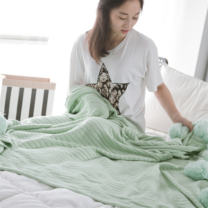 Soft Warm and Cozy <strong>King</strong> <strong>Size</strong> 100% Cotton Knitted <strong>Throw</strong> Couple Blanket for Sofa DQT - Product Image 3