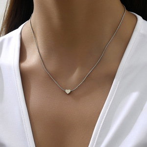Collana con Ciondolo a Cuore per Donne, Catena Minimalista per Clavicola, Stile Francese, Gioielli di Moda Quotidiana - Product Image 2