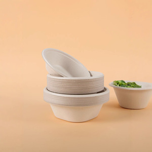 Tazones Redondos Biodegradables de Pulpa de Caña de Azúcar 204.4*41.8, Envases para Llevar de Grado Alimenticio - Product Image 1