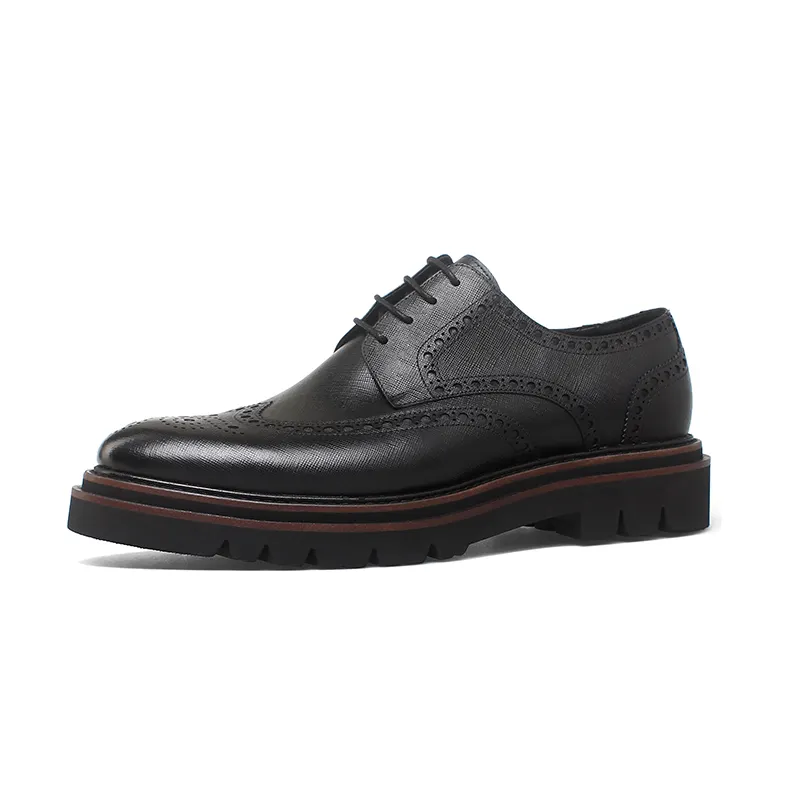 PE926-B504-1 Best Selling Men Style Factory Price Top Quality Cowhide Genuine Leather Dress Shoes Platform Shoes