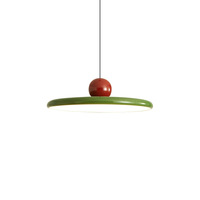 Luminaire suspendu LED vert en fer au design rétro européen moderne, hauteur réglable, économie d'énergie, blanc chaud 3500K, pour intérieur, maison, bureau