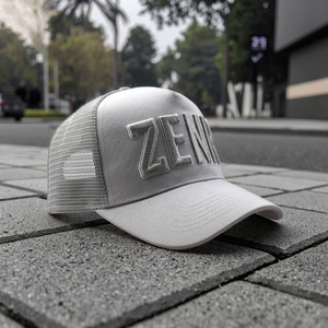 Cong vành trucker cap tùy chỉnh màu đen Trucker lưới Mũ 6 Bảng điều khiển Trucker lưới mũ - Product Image 4
