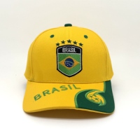 Gorra de Béisbol Personalizada de Lujo con Escudo Bordado de Bandera Nacional, Dos Tonos, 100% Algodón Twill, 5 Paneles, Estructurada, para Fanáticos del Fútbol