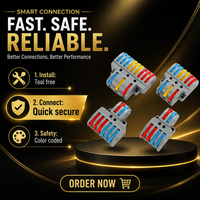 Connecteur de câblage rapide DIY GO pour fils de cuivre, bornier compact en ABS pour câbles électriques 450V IP65, alimentation domestique