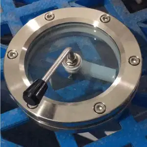 flange sight glass with scraping device