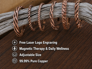 Handmade Twisted Wire Vintage <b>Feather</b> Pattern Adjustable Fit Bangle <b>Bracelet</b> Women Men Healing Wholesale Jewelry Third Party - Product Image 2