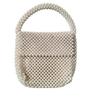 Sac à main élégant et durable avec poignée ronde, orné de perles, pour femme, idéal pour mariage, Saint-Valentin, soirée - Product Image 1
