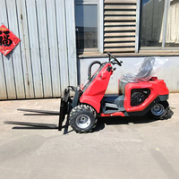Günstiger 3-Rad-Radlader mit Greifer, hydraulischem Ausleger und Schneeschaufel für Garten- und Straßenbau