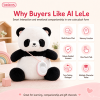 Peluche intelligente Beiens A1 AI LeLe Panda avec fonction de mémoire ChatGPT, assistant de croissance IA pour enfants, noir et marron, en polyester, cadeau