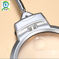 Loupe de bureau portable MG4B-9 2,25x 5x avec lentille en verre LED 90mm/22mm et lampe, garantie 1 an, pour la lecture