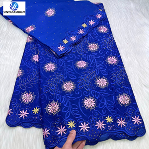 Sinya Promotion Tissu de Voile de Coton Suisse et Dentelle <span class=keywords><strong>Foulard</strong></span> 100% Coton Voile Africain pour Robe de Mariée - Product Image 1