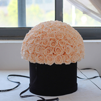 Décorations de mariage et d'intérieur : Fleurs éternelles préservées faites à la main, décoration carrée pour la pièce, Saint-Valentin, Fête des Mères, Noël