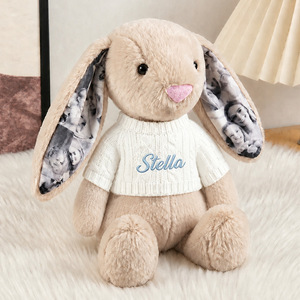 Jouets en peluche <span class=keywords><strong>lapin</strong></span> en gros, rembourrage en coton PP, 28 cm, 40 cm, personnalisables avec photos et texte brodé, <span class=keywords><strong>lapin</strong></span> en peluche à longues oreilles - Product Image 3