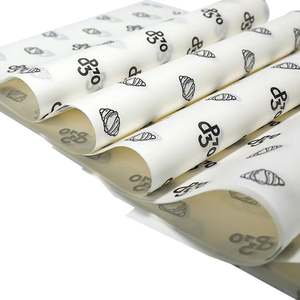 Papier d'emballage personnalisé de qualité alimentaire, résistant à la graisse et à l'huile, non enduit, pour hamburgers, sandwichs et gâteaux - Product Image 1