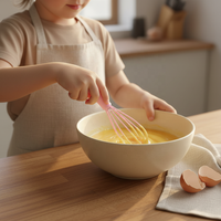 Mini Batidora Portátil Ecológica, Herramienta para Hornear para Niños, Batidora de Silicona de 6 Pulgadas para Cocina, Batidora de Huevos y Crema para Hacer Batidos