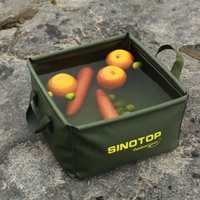 Sac de lavage de fruits pliable en PVC 500D portable pour le camping en plein air, sac de pêche imperméable, seau pliable