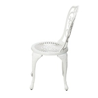 pièces White Garden à bas prix mobilier de café terrasse extérieure Bistro table ronde en fonte d'aluminium et chaises 3 places