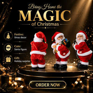 YOULAI Père Noël Mignon Jouet en Peluche Électrique Musical Chantant 35cm Neuf d'Usine Noël Dansant et Dansant sur la <span class=keywords><strong>Musique</strong></span> avec les Hanches qui Saillissent - Product Image 3