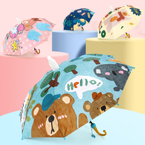 Paraguas Infantil Personalizado, Impermeable, con Estampado de Dibujos Animados, Control Semiautomático, Paraguas Recto para Niños, Paraguas para la Lluvia - Product Image 6