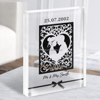 Plaque de nom personnalisée en acrylique pour bureau, support de présentation, cadeau, bloc de plaque nominative