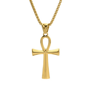 Collar con Colgante de Cruz y Lazo de Acero Inoxidable, Estilo Hip Hop Punk, Regalo de Moda para Halloween y Navidad para Hombres - Product Image 3