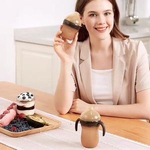 Silicone Baby Bottle Wide Mouth 150ml 250ml With Handle Bpa Free For 0-12 Months Weaning Babies - Product Image 1