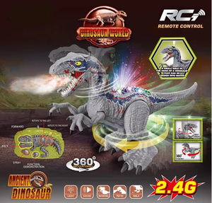 Simulation de lumière et de musique, télécommande 2,4 G, rotation à 360 degrés, dinosaure Tyrannosaurus Rex télécommandé, pulvérisation, jouets pour enfants - Product Image 3