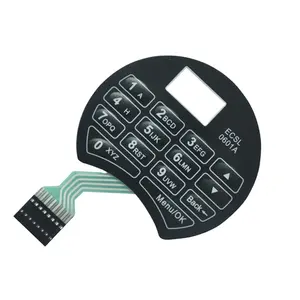 Interruptor de teclado de membrana de cúpula polivinílica de seguridad con cerradura digital flexible de plata personalizada