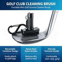 Brosse de nettoyage de clubs de golf personnalisable OEM, double poils en nylon, outil de nettoyage des rainures avec clip rétractable, accessoires de golf