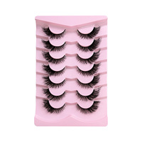 Cils artificiels doux, volumineux et effet naturel, 7 paires, style européen et américain, pour l'angle extérieur, allongés, bouclés, bande complète