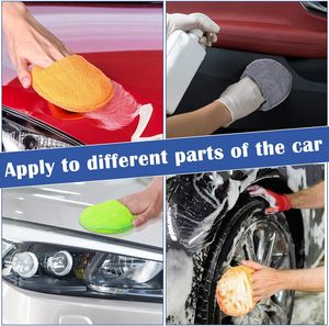 <span class=keywords><strong>Éponge</strong></span> Applicateur Microfibre Ultra Douce Rond 5" (12,7 cm) avec Poche à Doigt pour Polissage, Application et Élimination de Cire de Voiture, Tampons de Lustrage - Product Image 5