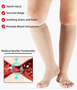 Perban kompresi kelas medis tinggi lutut terapi 20-30mm HG terbuka - Product Image 2