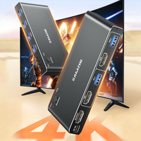 SAMZHE KVM Switcher 4K/60Hz 2K/120Hz Video Switcher 2-in-1 Keyboard Mouse Berbagi Printer USB Layar Tampilan Komputer