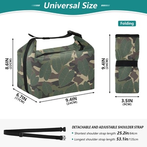 Aloha Collection Hawaiian Green Kalo Design Insulation <b>Bag</b> Nylon Cooler <b>Bag</b> Customized Portable <b>Lunch</b> <b>Box</b> with Shoulder Straps - Product Image 3