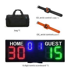 Ganxin 18650 Portable Rechargeable Battery Score Board Wireless Electronic Padel Wrist Control Digital Led Tennis Scoreboard