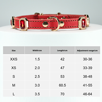 Collier pour chien en cuir véritable de vache, doux et luxueux, écologique, double ligne, double D, avec diamants