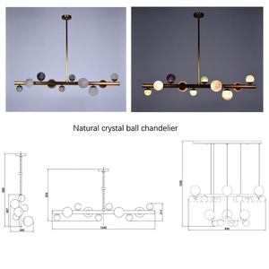 Lampes suspendues de haute qualité, nouveau design lumineux, 30 kg, métal, cristal, taille moyenne, à intensité variable - Product Image 1