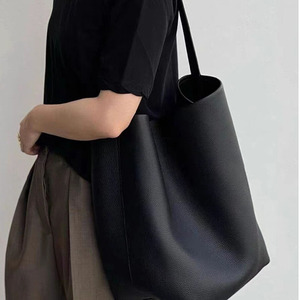 Sac fourre-tout et sac seau en cuir véritable pour femme, imperméable, grande capacité, sac à bandoulière - Product Image 1