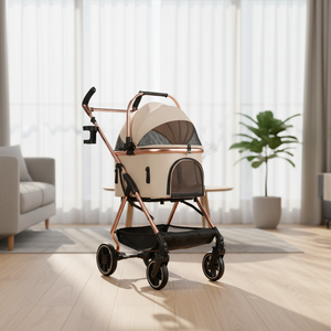 עגלת חיות מחמד מתקפלת וקלת משקל מדגם Mamago 306, עמידה במים, בעלת רשת נושמת, 4 גלגלים, קיבולת גדולה, מתאימה לכלבים וחתולים - Product Image 1