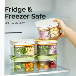 Household Kitchen 4 Grid Seasoning Storage Box Cooking BBQ Plastic 4 Compartment Condiment Container with Lid - Product Image 4