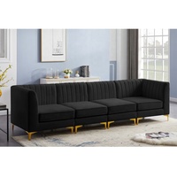Ensemble de canapés modulaires en tissu velours, meubles de salon, personnalisés, directement d'usine, Tianhang