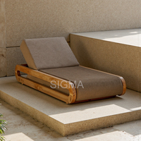 Ensembles de meubles de jardin SIGMA, meubles d'extérieur, ensemble de canapés en teck, chaise longue de patio, table, chaise, lit de soleil, canapé Villa Bali, bois naturel