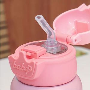 BPA Free Toddlers and Kids Dual Wall Stainless Steel Thermal Vacuum Insulated Child Thermos Water <b>Bottle</b> With Straw Rope Strap - Product Image 6