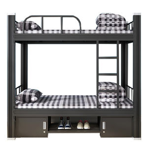 เตียงสองชั้นโลหะโรงเรียนพร้อมบันไดเตียงคู่เหนือเตียงสองชั้นเต็ม - Product Image 1