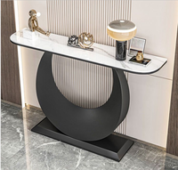 Table console de luxe dorée pour salon, design nordique moderne, en acier inoxydable, pour entrée