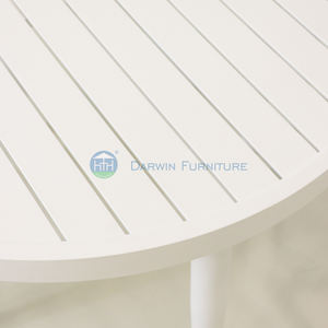 आउटडोर एल्यूमीनियम गोल टेबल वाटरप्रूफ गार्डन पैटियो पिछवाड़े खाली भोजन मेज और कारखाने मूल्य के साथ कुर्सी सेट - Product Image 6