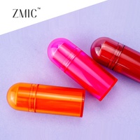 Contenant vide personnalisé rouge rond pour stick de blush, stick de fond de teint, stick de highlighter cosmétique, emballage plastique avec capuchon en dôme